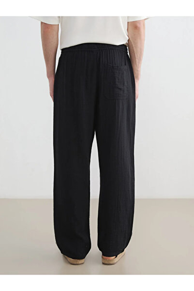 LC Waikiki Siyah Loose Fit Erkek Müslin Pantolon