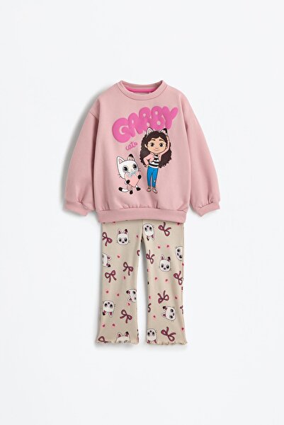 LEFTIES Gabby's Dollhouse sweatshirt ve çan paça tayt takımı