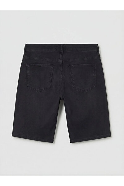 LC Waikiki Μαύρο ανδρικό τζιν σορτς σε στενή γραμμή