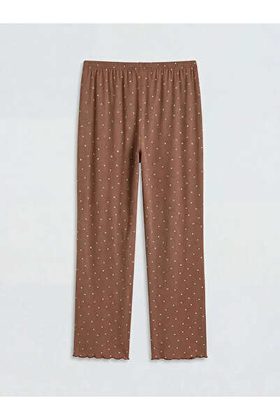 LC Waikiki Γυναικείο παντελόνι πιτζάμας με καφέ σχέδιο καρδιάς