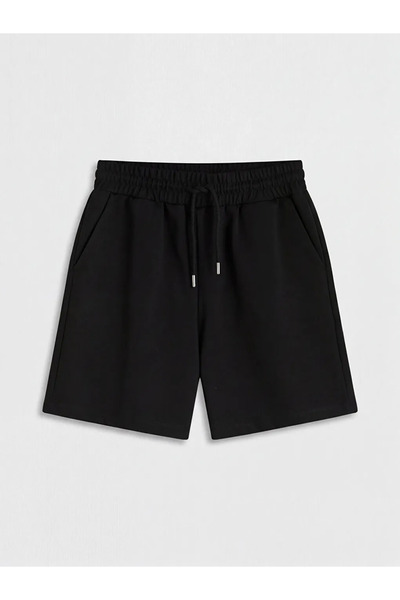 LC Waikiki Μαύρο γυναικείο σορτς με ελαστική μέση