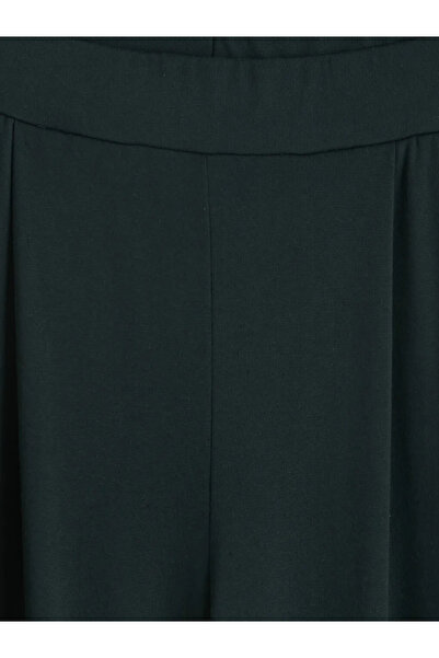 LC Waikiki Μαύρο γυναικείο παντελόνι με ελαστική μέση φαρδιά πόδι