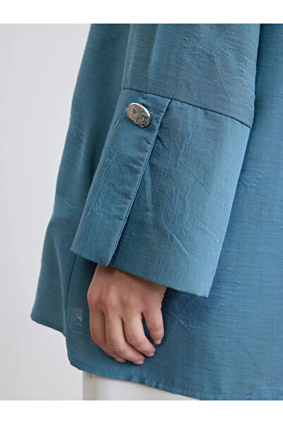 LC Waikiki Γυναικείο πουκάμισο-τουνίκ Petrol Oversize