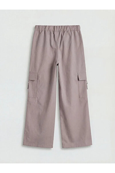 LC Waikiki Λιλά Παντελόνι Cargo για Κορίτσια σε Χαλαρή Γραμμή Γκαμπαρντίνα