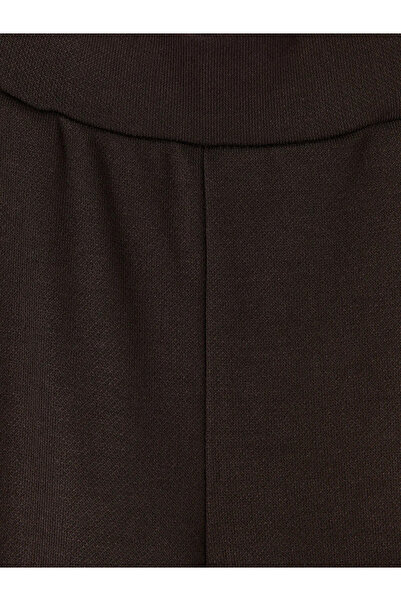 LC Waikiki Καφέ γυναικείο παντελόνι με ελαστική μέση και φαρδύ πόδι