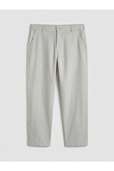 LC Waikiki Ανδρικό παντελόνι Chino σε μπεζ Standard Fit Linen Blend