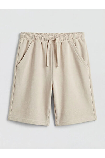 LC Waikiki Μπεζ βασικό αγορίστικο σορτς με ελαστική μέση