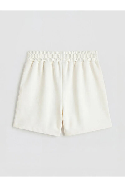 LC Waikiki Γυναικείο αθλητικό σορτς εκρού με ελαστική μέση και απαλή υφή