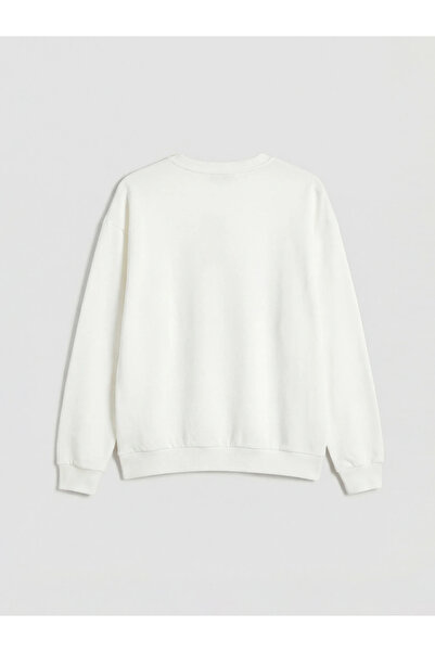 LC Waikiki Λευκό γυναικείο χοντρό φούτερ με στάμπα Σαν Φρανσίσκο