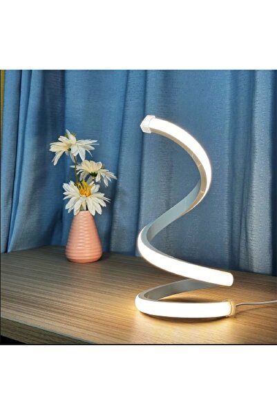 hediyeconcepti LED Spiral Masa Lambası Modern Stil, Üç Renkli Ayarlanabilir U...