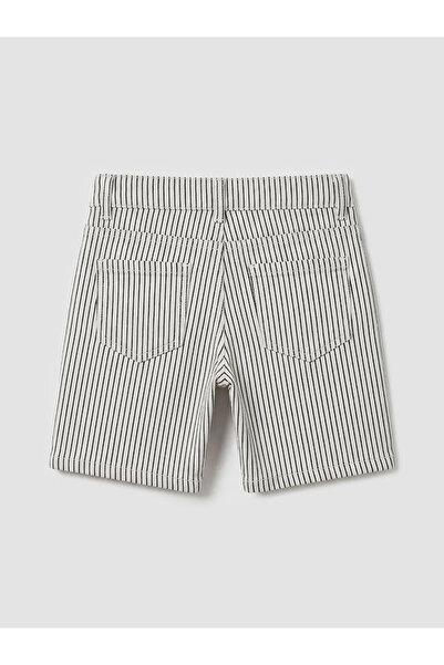 LC Waikiki Λευκό ριγέ τζιν σορτς για αγόρια