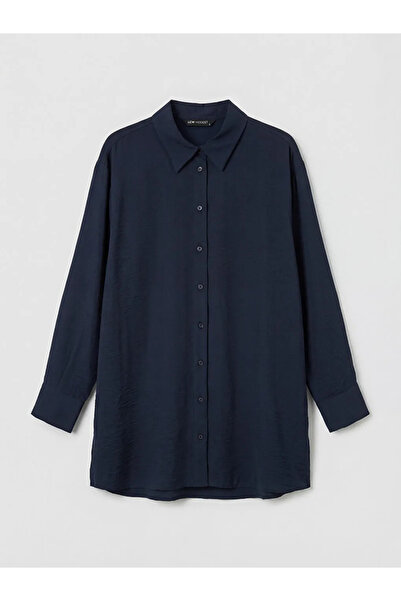 LC Waikiki Γυναικείο πουκάμισο τουνίκ σε μπλε ναυτικό χρώμα