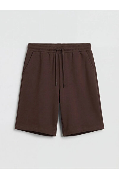 LC Waikiki Καφέ γυναικείο σορτς με ελαστική μέση