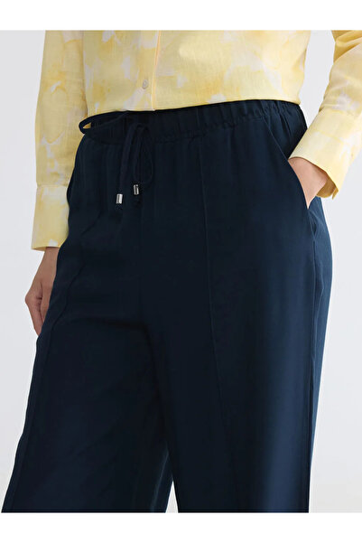 LC Waikiki Γυναικείο παντελόνι με ελαστική μέση σε μπλε ναυτικό χρώμα