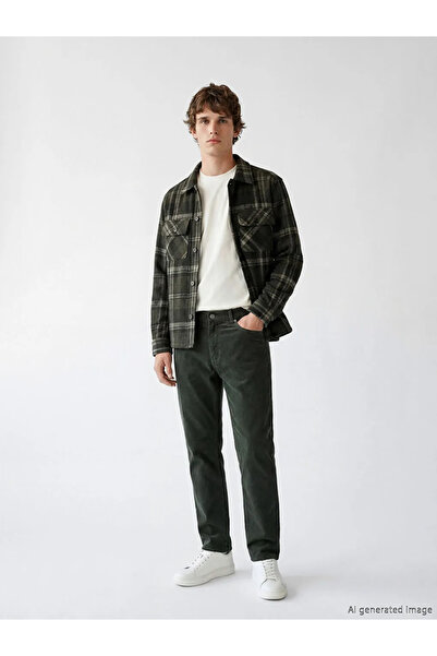 LC Waikiki Ανδρικό τζιν παντελόνι Haki 779 σε κανονική γραμμή