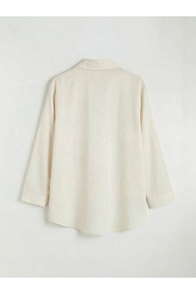 LC Waikiki Γυναικείο πουκάμισο τουνίκ από μείγμα λινού εκρού