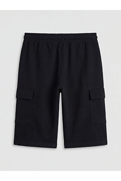 LC Waikiki Μαύρο ανδρικό σορτς Cargo Standard Fit