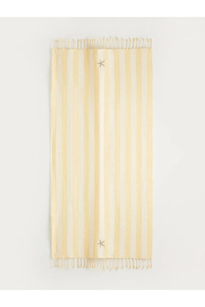LC Waikiki Πετσέτα θαλάσσης με κίτρινες ρίγες 70x140 εκ.