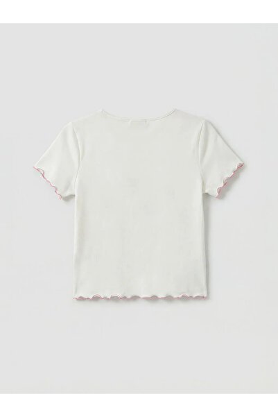 LC Waikiki Γυναικείο τοπ πιτζάμας σε χρώμα εκρού με λαιμόκοψη ποδηλάτου και σ...