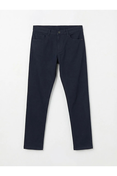 LC Waikiki Ανδρικό παντελόνι chino από γαμπαρντίνα σε στενή γραμμή, σε σκούρο...