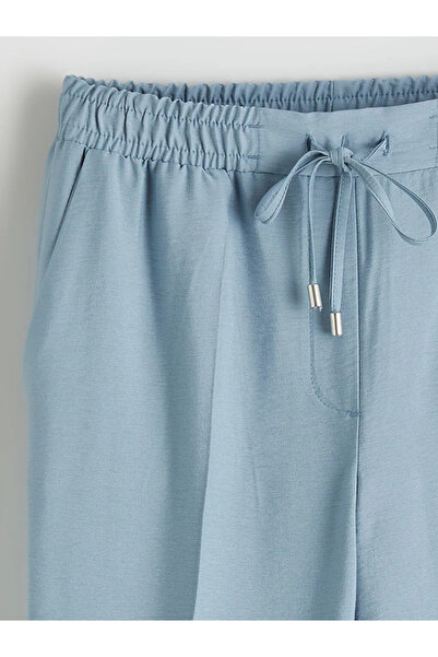 LC Waikiki Γυναικείο παντελόνι μπλε ελαστικό μέσης καρότο