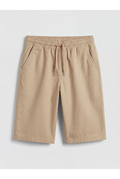 LC Waikiki Μπεζ σορτς γαμπαρντίνα για αγόρια με ελαστική μέση