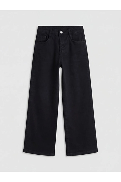 LC Waikiki Μαύρο παντελόνι τζιν για κορίτσια με φαρδύ πόδι