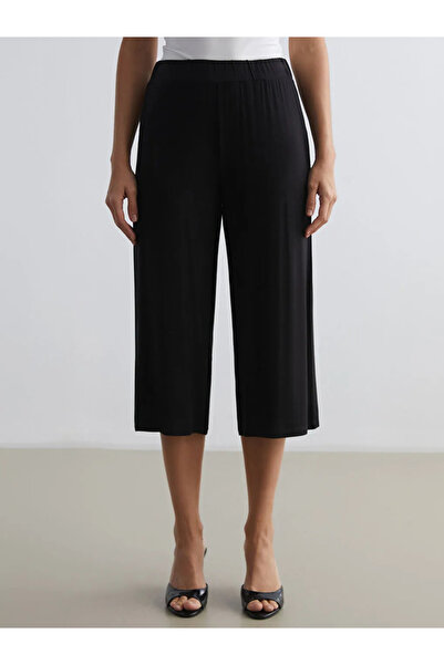 LC Waikiki Μαύρο γυναικείο κάπρι με ελαστική μέση