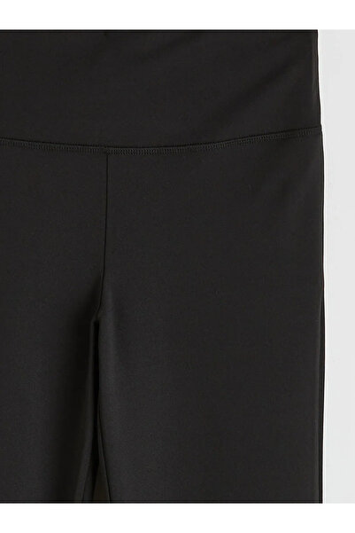 LC Waikiki Μαύρο γυναικείο αθλητικό κολάν με ελαστική μέση και φαρδιά μπατζάκια