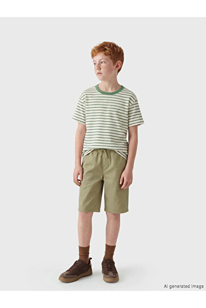 LC Waikiki Khaki Elastic Waist Gabardine Boys' Shorts
