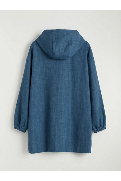 LC Waikiki Γυναικείο τουνίκ με κουκούλα σε σκούρο μπλε χρώμα