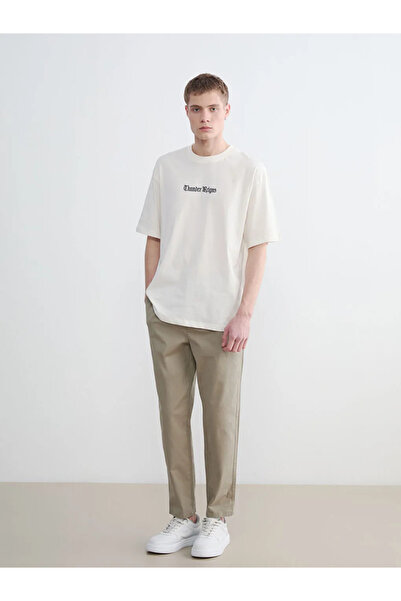 LC Waikiki Ανδρικό παντελόνι Gabardine Standard Fit Khaki