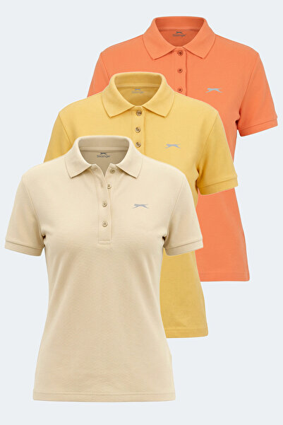 Slazenger VERA ΣΕΤ 3 ΤΕΜΑΧΙΩΝ Γυναικείο μπλουζάκι πόλο με λαιμόκοψη