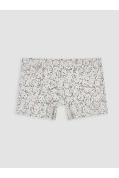 LC Waikiki Gray Cat Printed Girls' Boxers