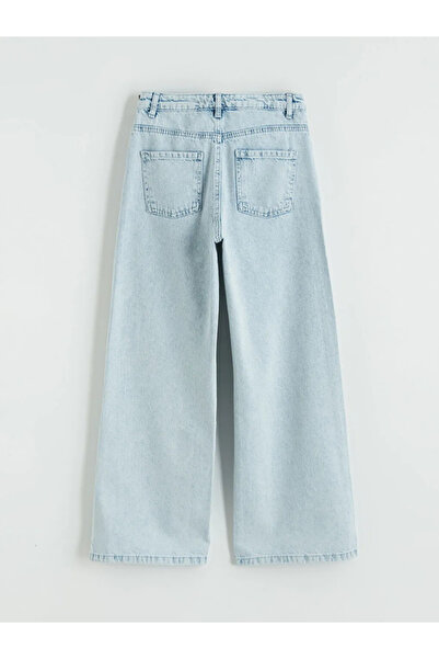 LC Waikiki Μπλε Wideleg Stone Κοριτσίστικο τζιν παντελόνι
