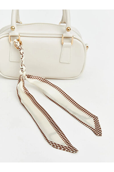 LC Waikiki Γυναικεία τσάντα ώμου σε εκρού απόχρωση με λεπτομέρεια φουλαριού κ...