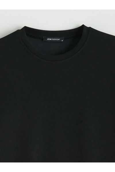 LC Waikiki Μαύρο γυναικείο τουνίκ με λαιμόκοψη ποδηλάτου και απαλή υφή