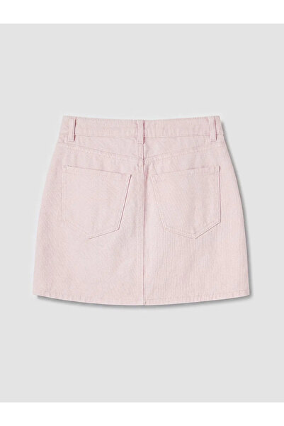 LC Waikiki Ροζ Τζιν Μίνι Φούστα Κανονικής Εφαρμογής