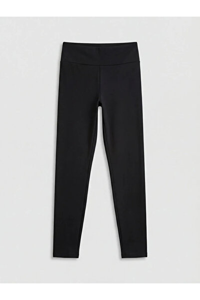 LC Waikiki Μαύρο γυναικείο αθλητικό κολάν ψηλόμεσο