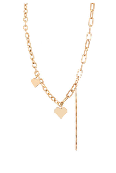 Faina Chain Necklace With Heart Pendants