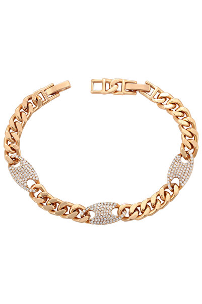 Faina Chain Link Bracelet With Rhinestones