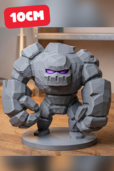 Genç 3D Taş Golem (Stone Golem) Figürü - 10cm - Oyun Dünyası Dekoratif Masaüs...