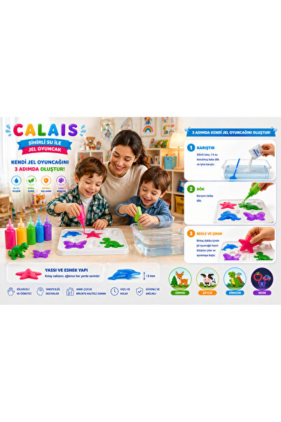Calais Sihirli Su Jel Deney Seti – Neon Renklerle 3D Oyuncak Yapımı