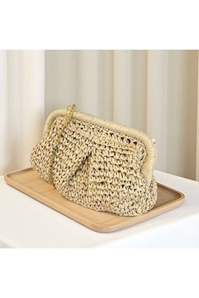 sumoda Γυναικεία Εισαγόμενη Ψάθινη Τσάντα με λουράκι αλυσίδας