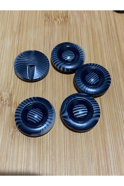 Lorin hobi Veined Polyester Button 23 mm 5 Pieces Dark Blue
