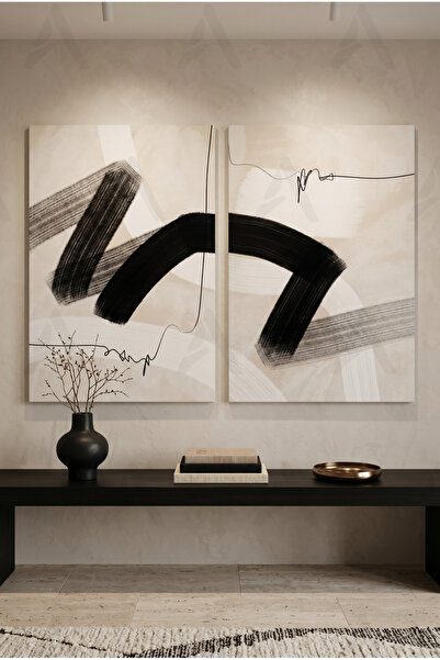 Artease Set of 2 Abstract Touch Canvas Paintings