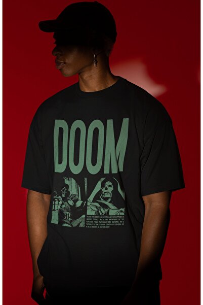 SEVBANO Tricou supradimensionat unisex cu imprimeu frontal Doctor Doom Super ...
