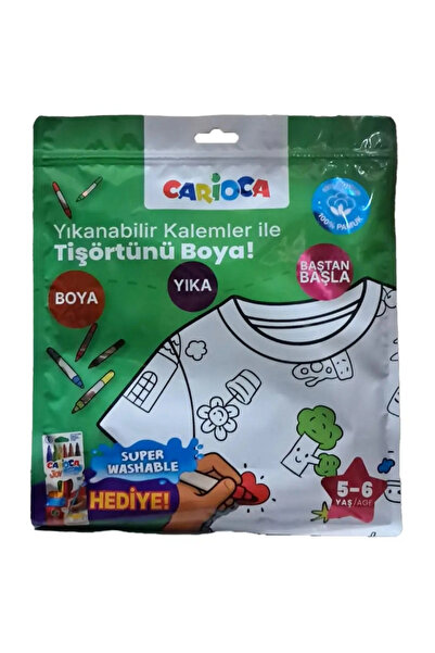 TOYFEST Paintable T-Shirt with Pen Gift for 5-6 Years Old