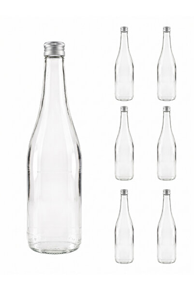 Milea 6 Adet Sızdırmaz Metal Gümüş Kapaklı Şeffaf Cam Süt Ayran Limonata Meşr...
