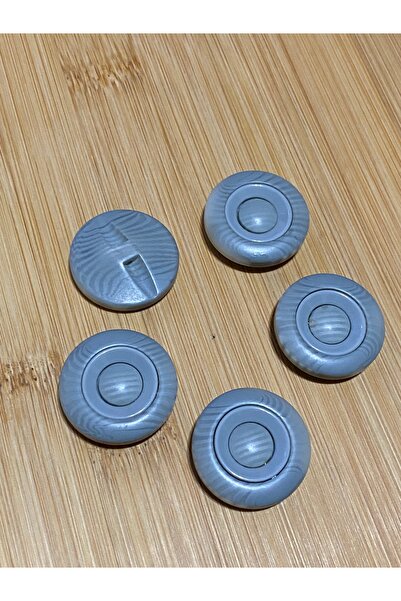 Lorin hobi Grained Polyester Button 23 mm 5 Pieces Gray